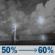 Monday Night: Showers and thunderstorms likely. Mostly cloudy, with a low around 48. South southeast wind 10 to 15 mph. Chance of precipitation is 60%. Monday Night: Showers And Thunderstorms Likely