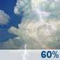 This Afternoon: Showers and thunderstorms likely. Partly sunny, with a high near 88. North northeast wind around 5 mph. Chance of precipitation is 60%. New rainfall amounts less than a tenth of an inch possible. This Afternoon: Showers And Thunderstorms Likely